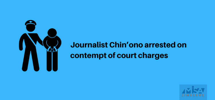 Chin'ono, arrest, contempt of court