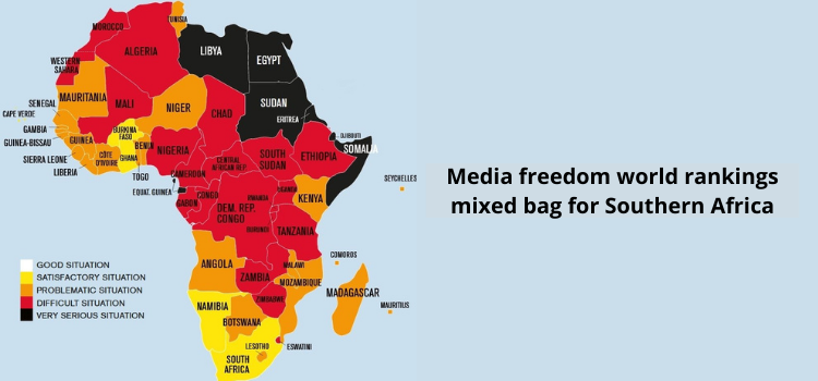 Southern Africa, reporters without borders rankings, mixed bag