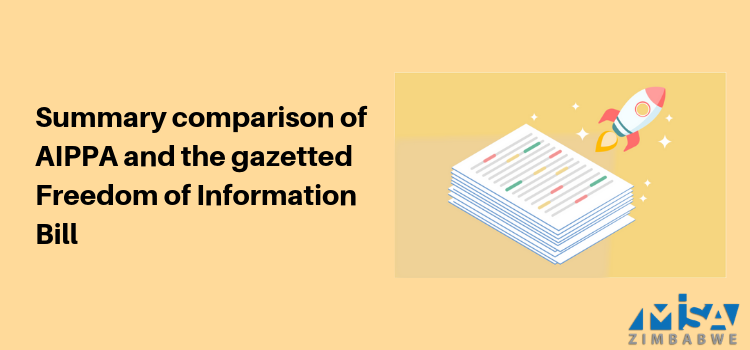 Summary comparison of AIPPA and the gazetted Freedom of Information Bill