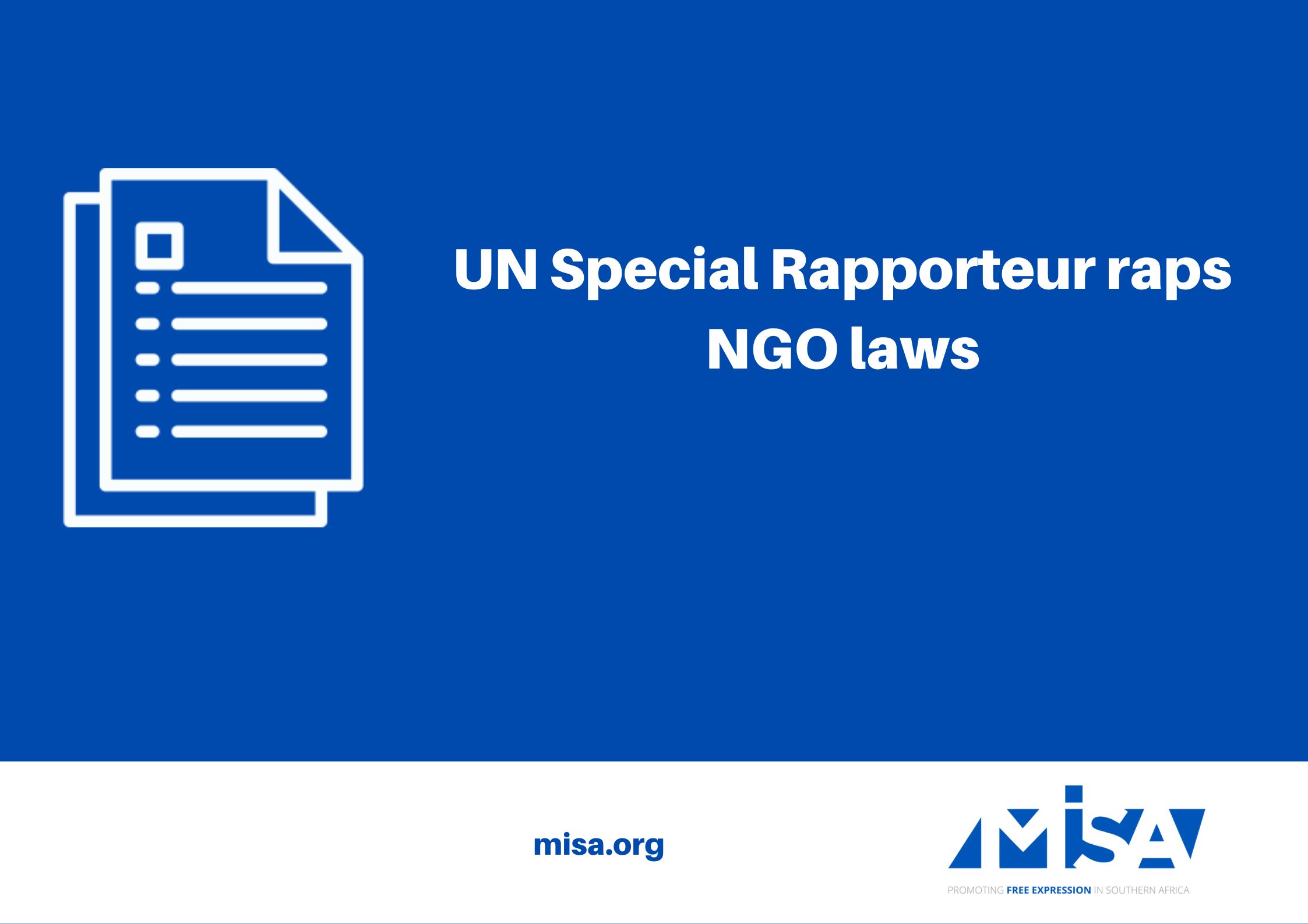 UN Special Rapporteur raps NGO laws